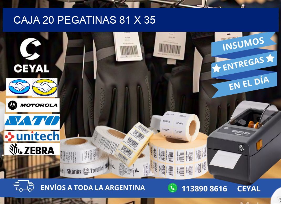 CAJA 20 PEGATINAS 81 x 35