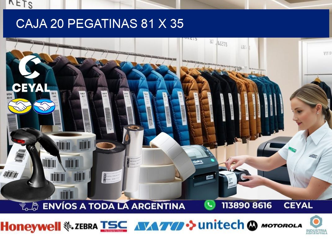 CAJA 20 PEGATINAS 81 x 35