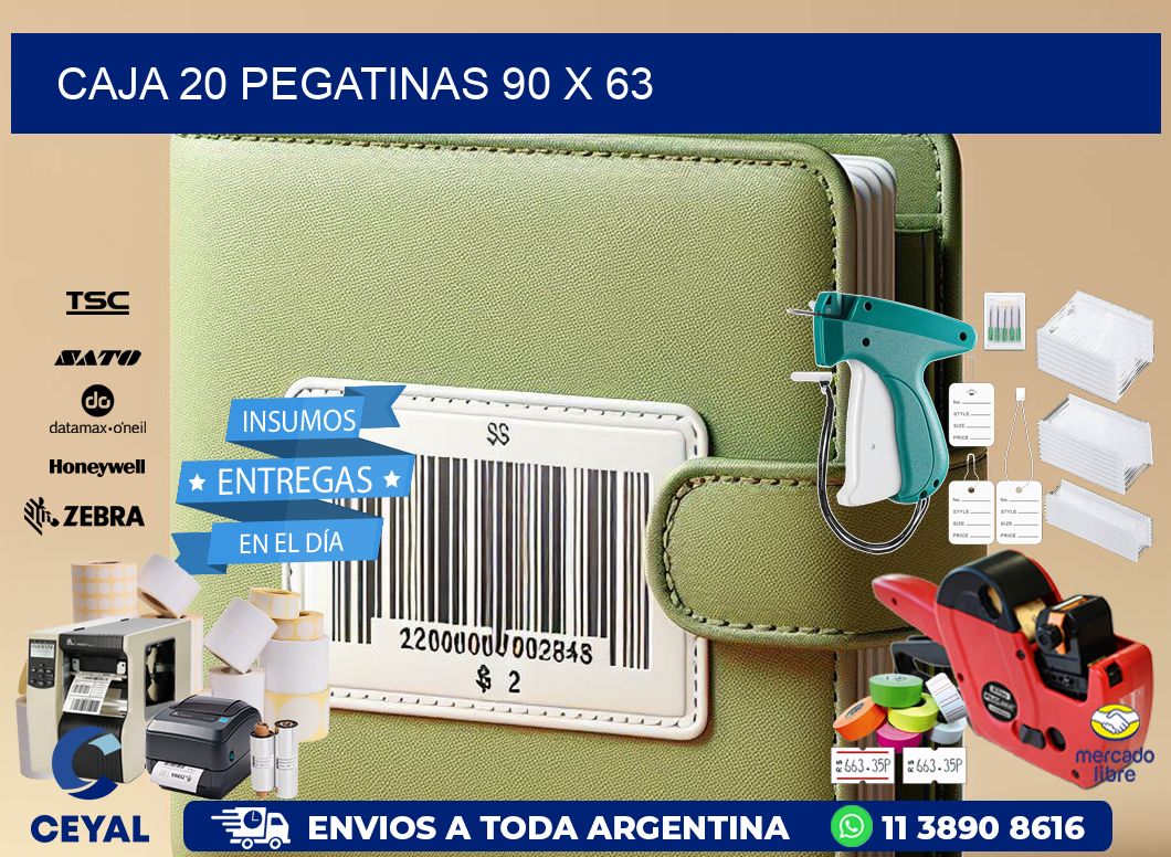 CAJA 20 PEGATINAS 90 x 63