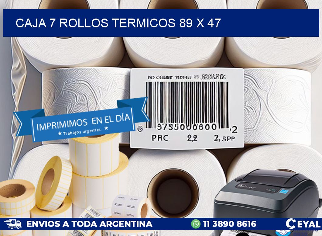 CAJA 7 ROLLOS TERMICOS 89 x 47