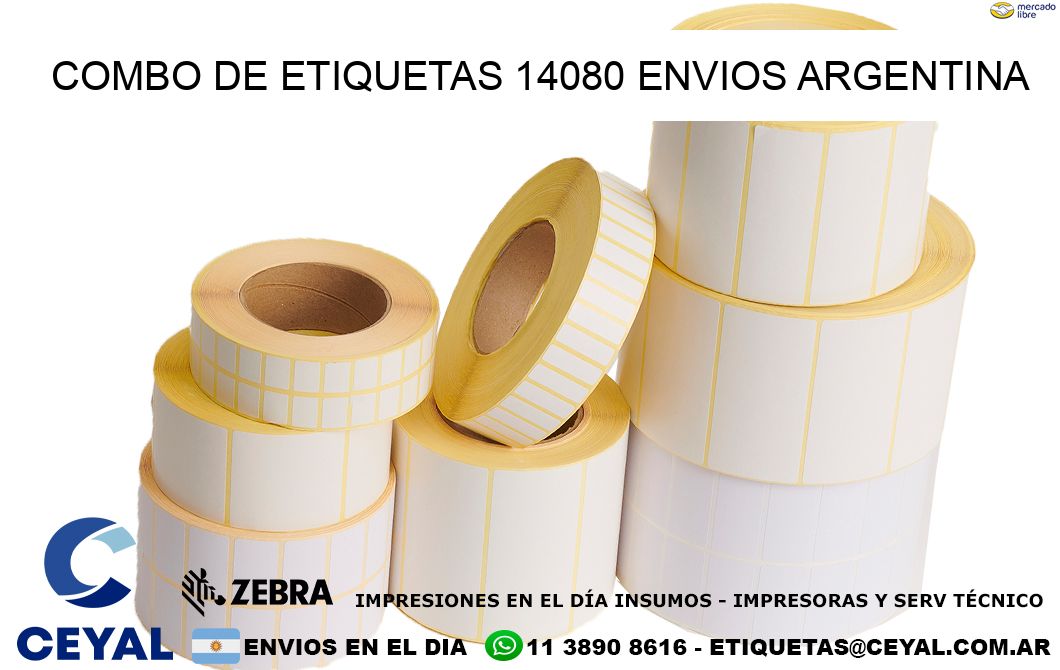 Combo de etiquetas 14080 ENVIOS ARGENTINA