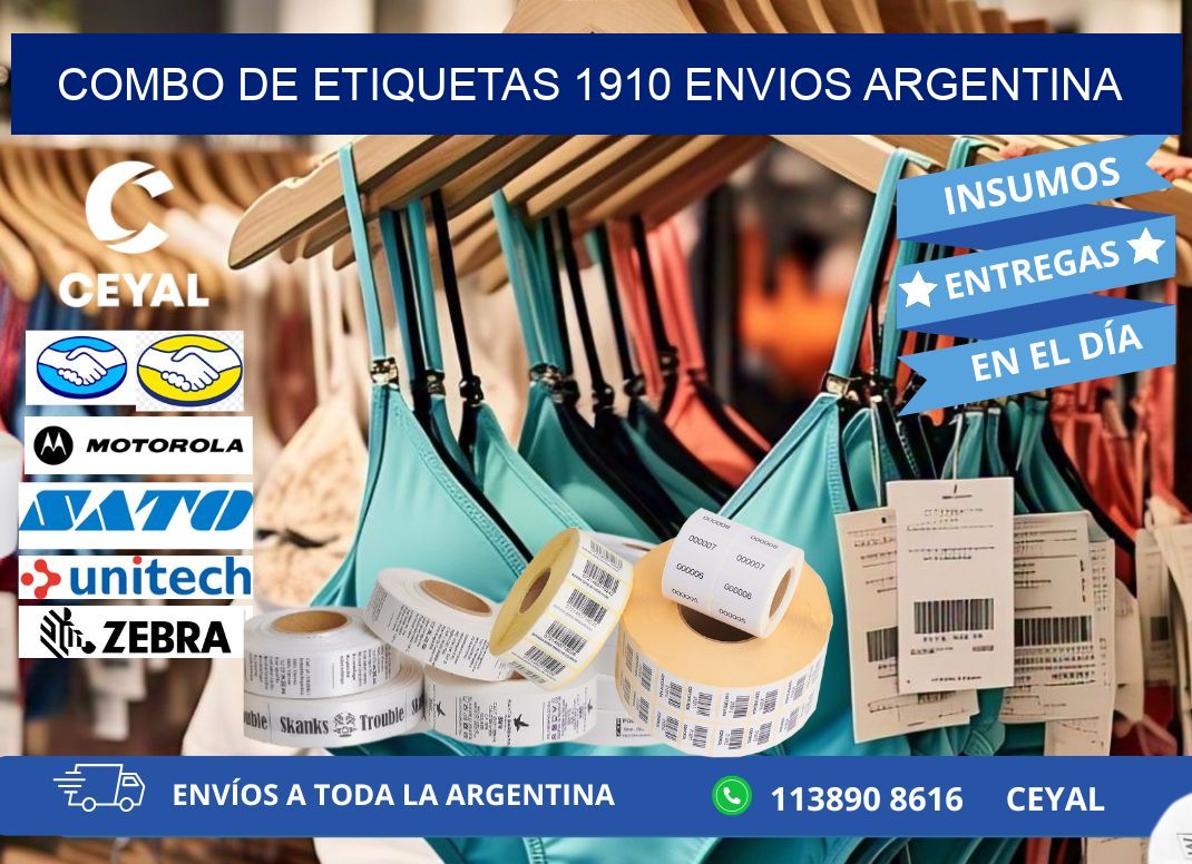 Combo de etiquetas 1910 ENVIOS ARGENTINA