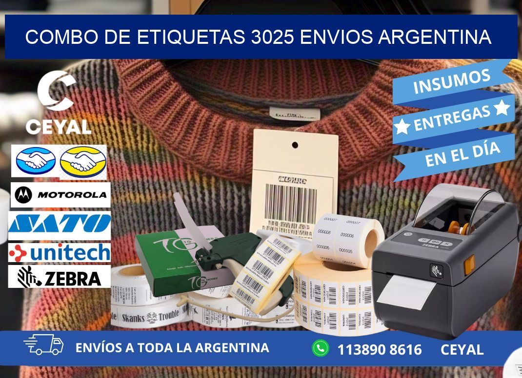 Combo de etiquetas 3025 ENVIOS ARGENTINA