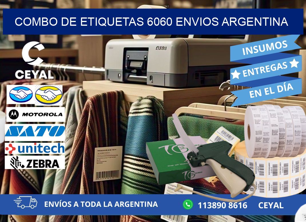 Combo de etiquetas 6060 ENVIOS ARGENTINA