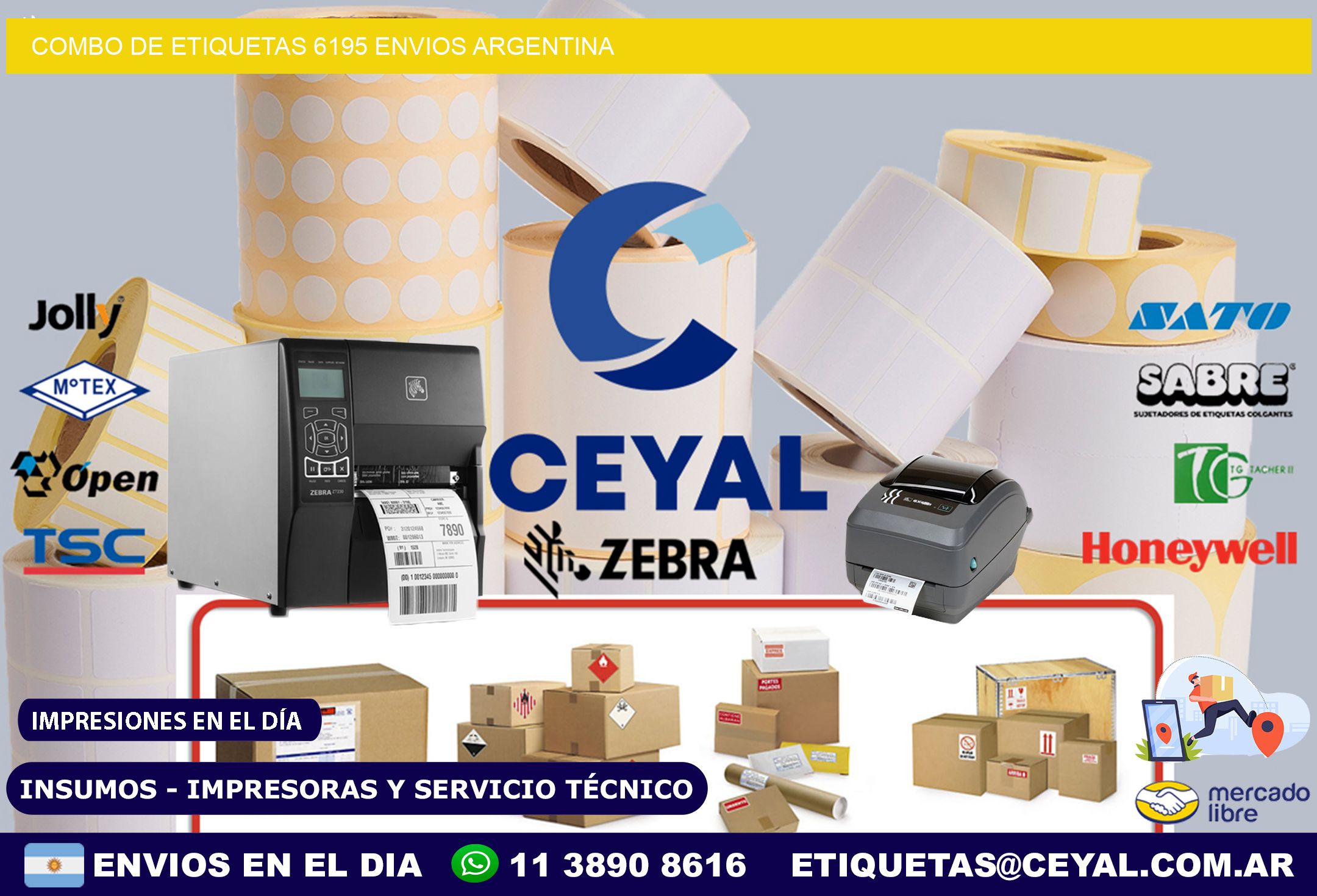 Combo de etiquetas 6195 ENVIOS ARGENTINA