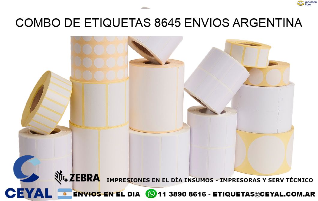 Combo de etiquetas 8645 ENVIOS ARGENTINA