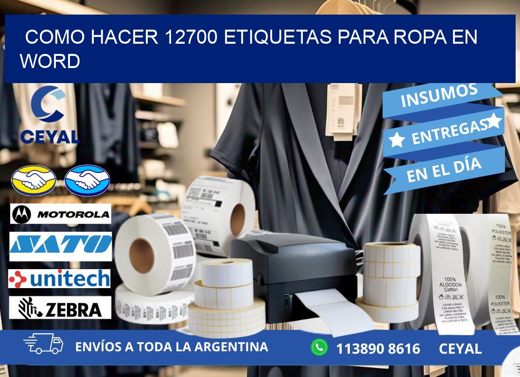 Como hacer 12700 etiquetas para ropa en Word