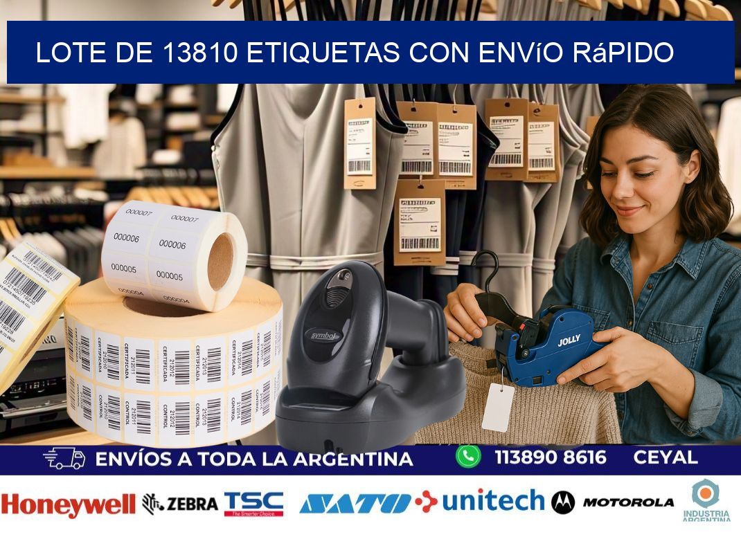 Lote de 13810 etiquetas con envío rápido