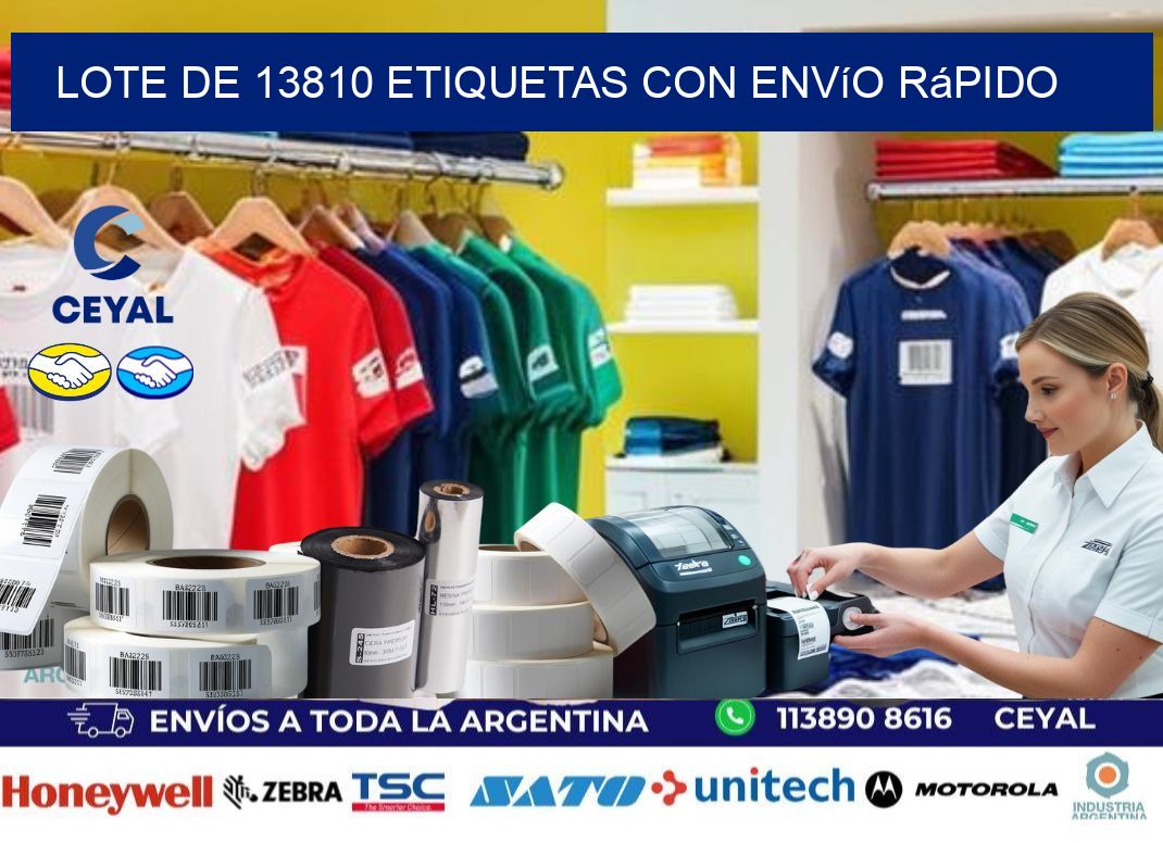 Lote de 13810 etiquetas con envío rápido