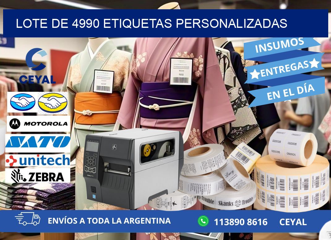 Lote de 4990 etiquetas personalizadas