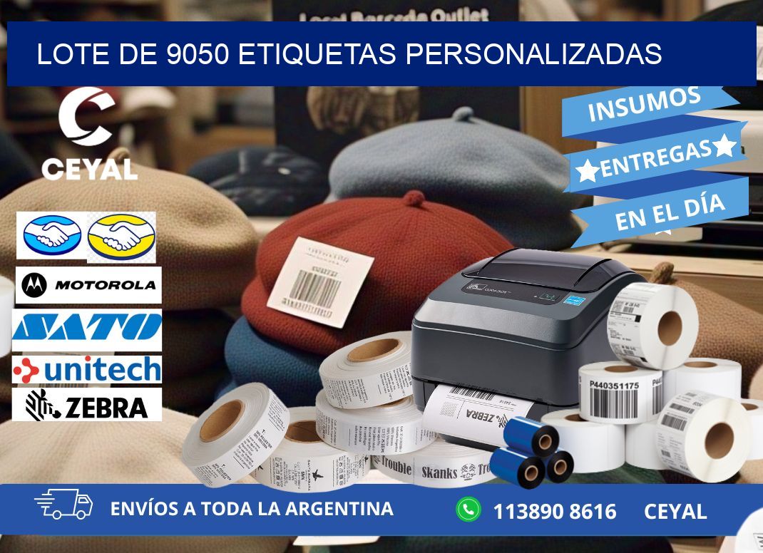 Lote de 9050 etiquetas personalizadas