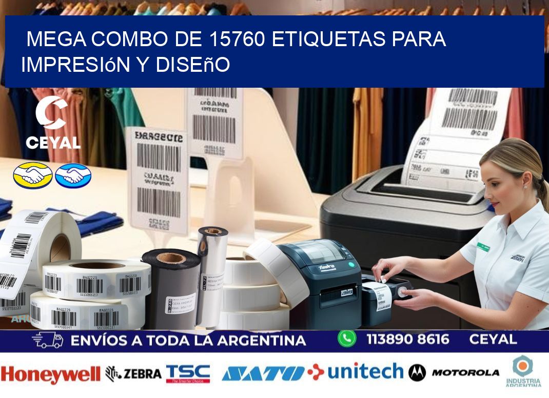 Mega combo de 15760 etiquetas para impresión y diseño