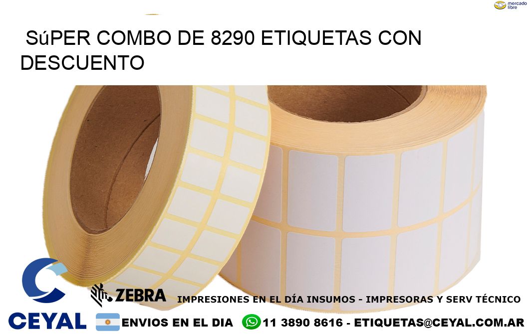 Súper combo de 8290 etiquetas con descuento
