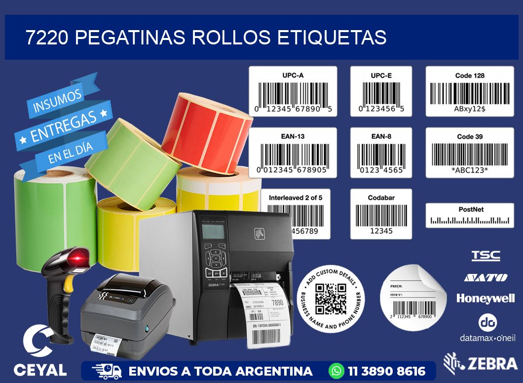 7220 Pegatinas rollos etiquetas