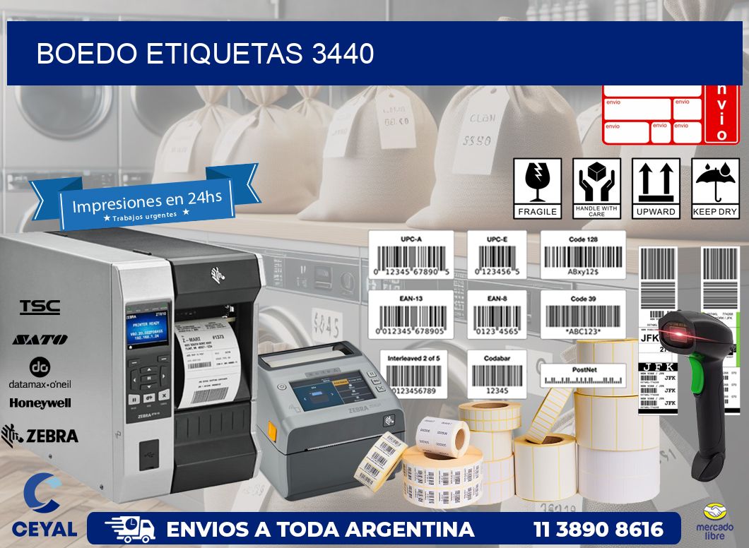 Boedo etiquetas 3440