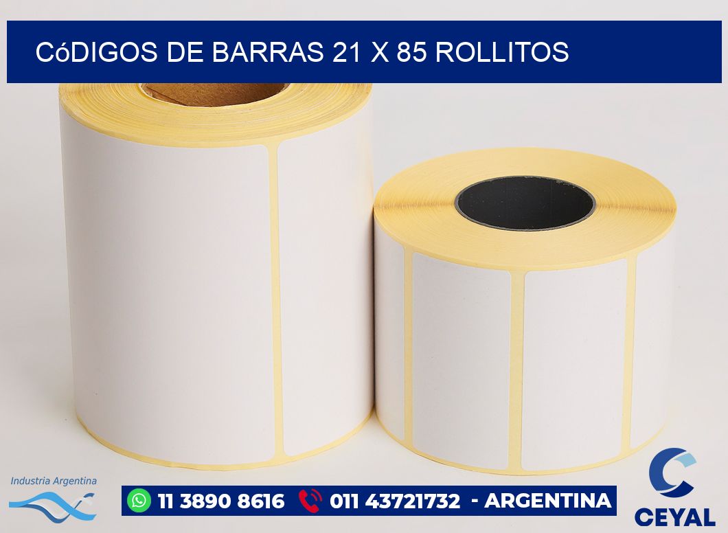 Códigos de Barras 21 x 85 rollitos
