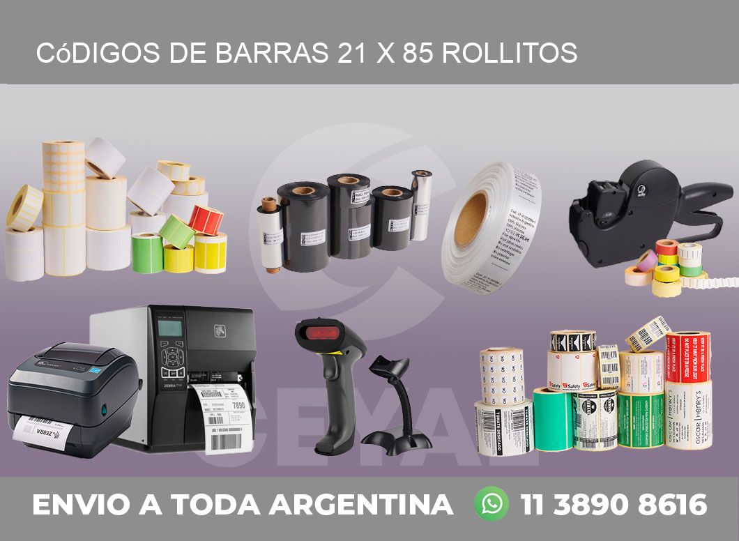 Códigos de Barras 21 x 85 rollitos