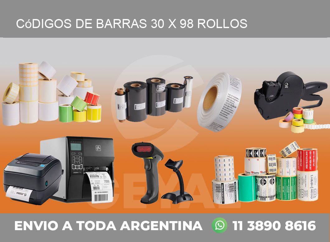 Códigos de Barras 30 x 98 ROLLOS