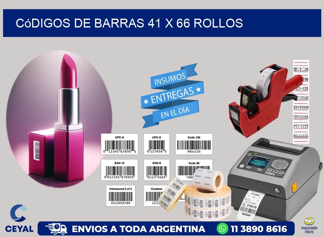 Códigos de Barras 41 x 66 ROLLOS