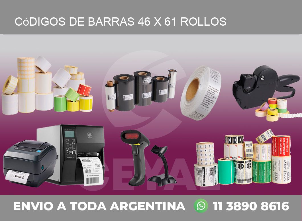 Códigos de Barras 46 x 61 ROLLOS
