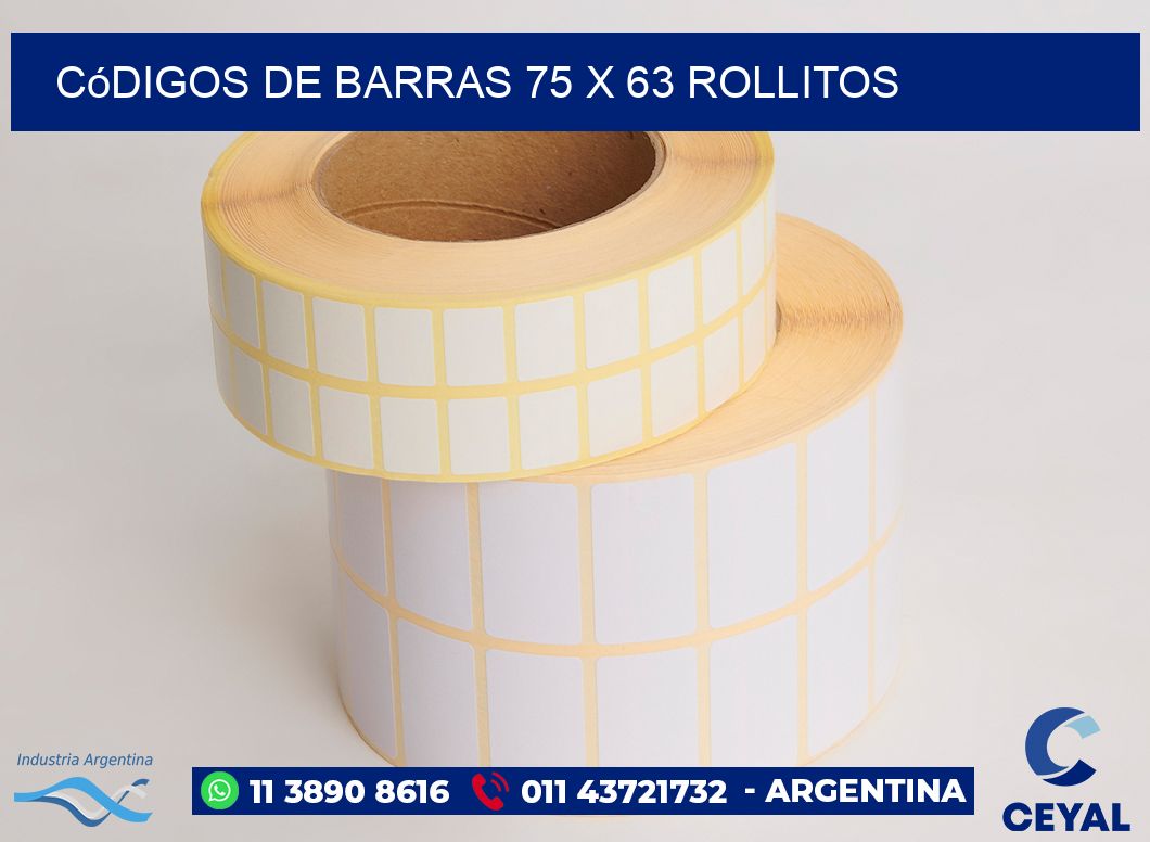 Códigos de Barras 75 x 63 rollitos