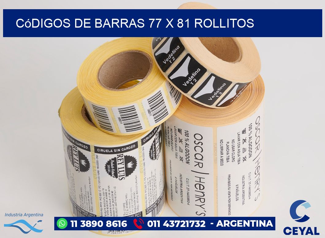 Códigos de Barras 77 x 81 rollitos