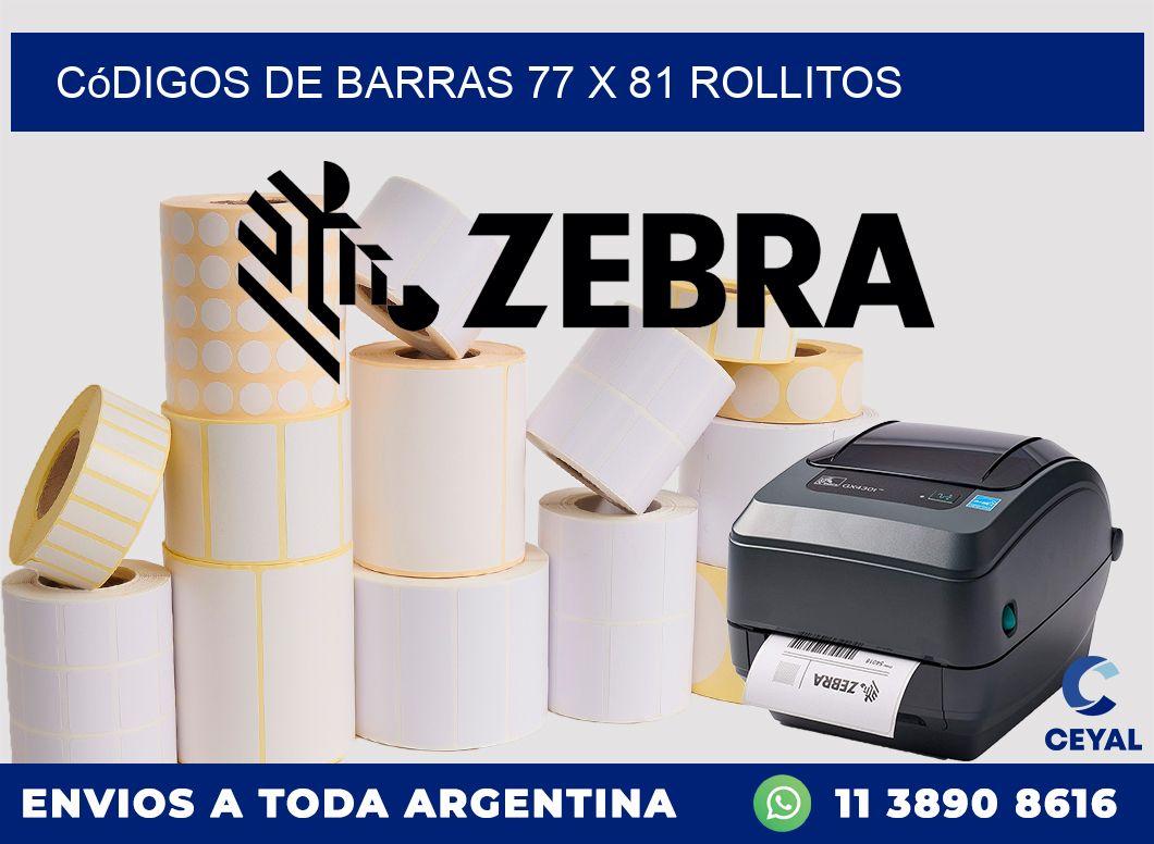 Códigos de Barras 77 x 81 rollitos