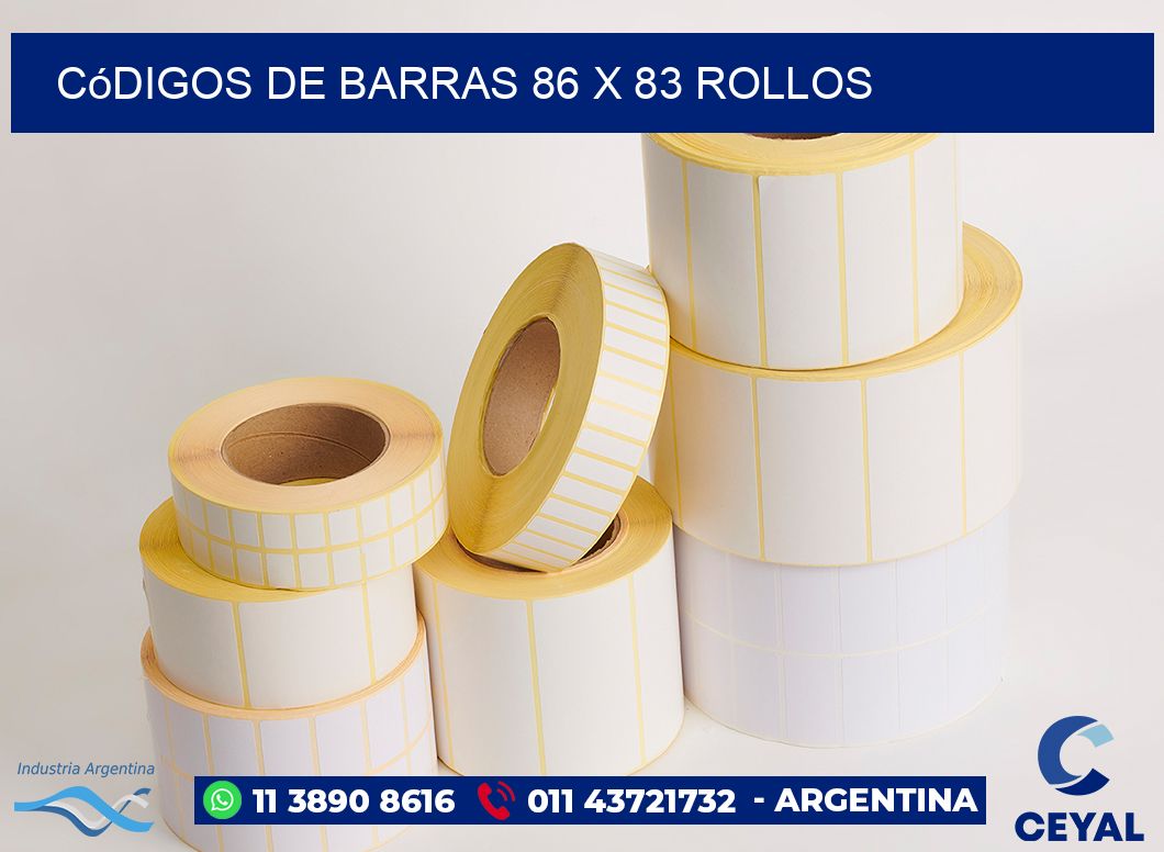 Códigos de Barras 86 x 83 ROLLOS