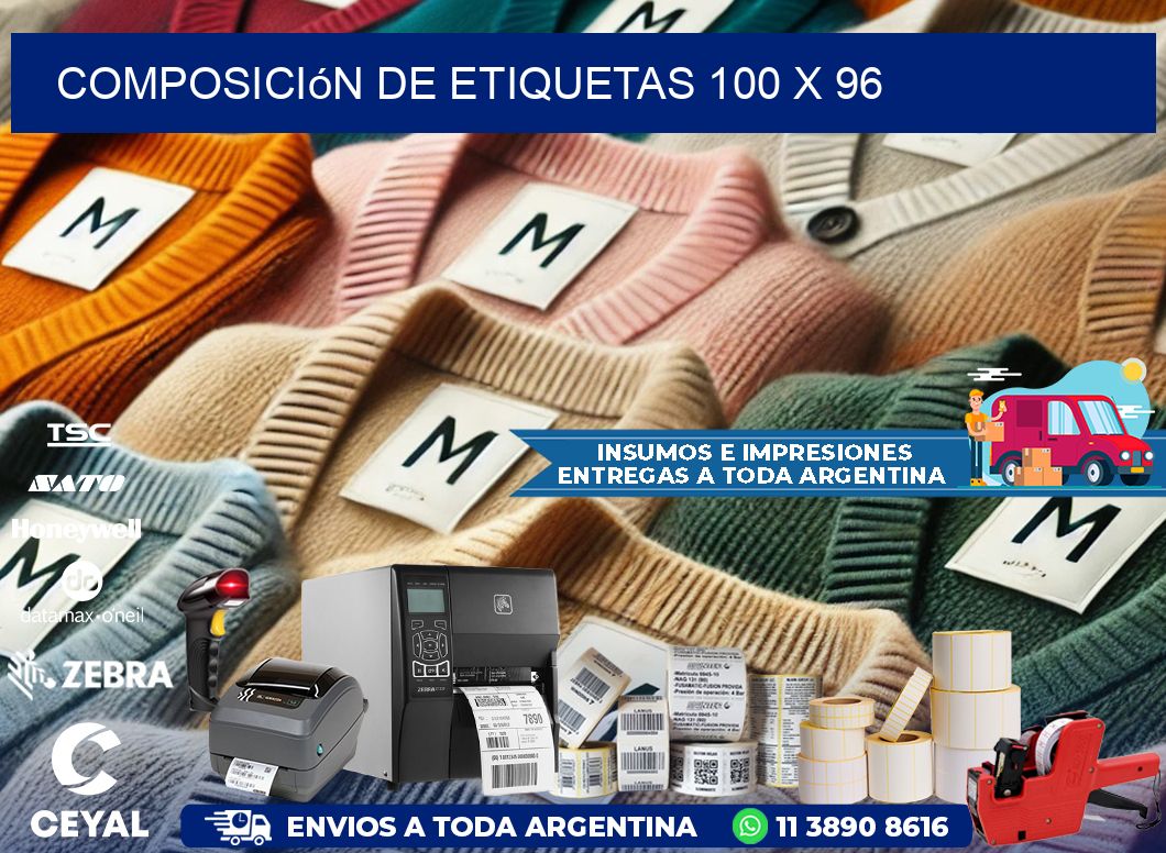 Composición de etiquetas 100 x 96