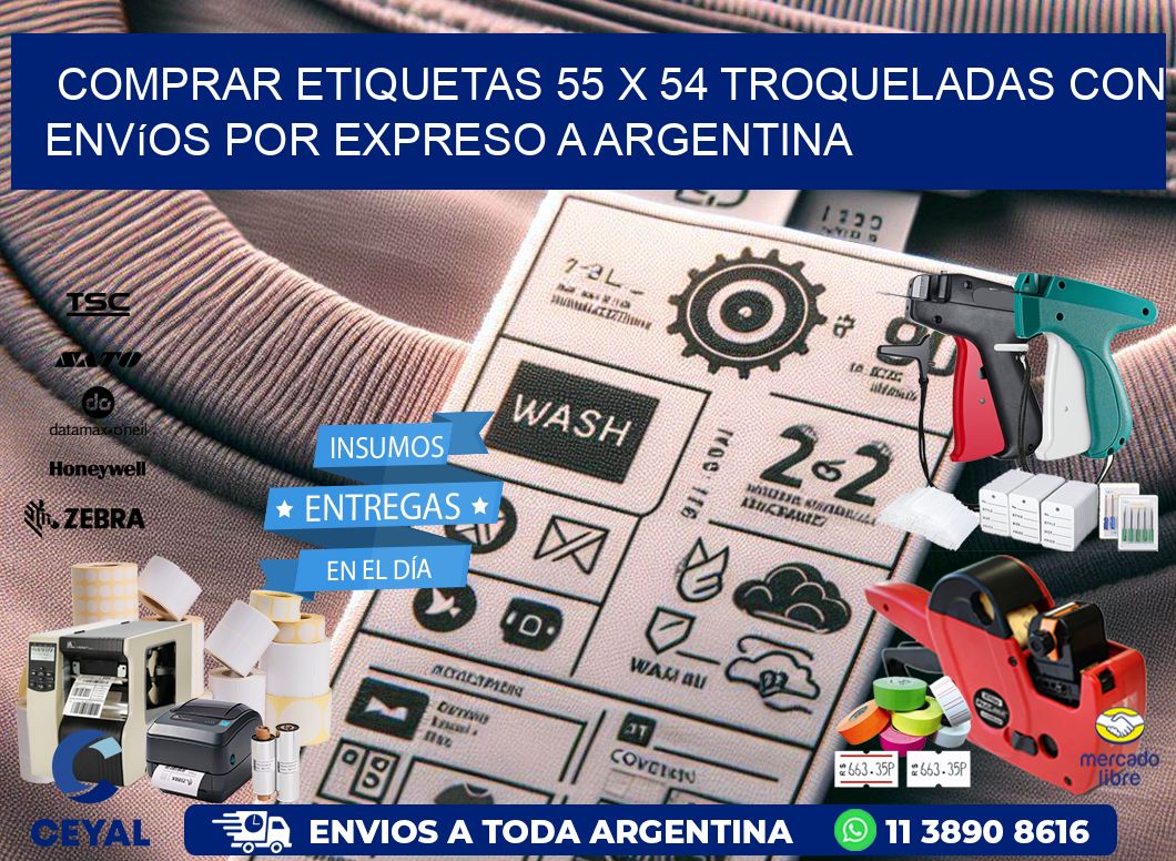 Comprar etiquetas 55 x 54 troqueladas con envíos por expreso a Argentina