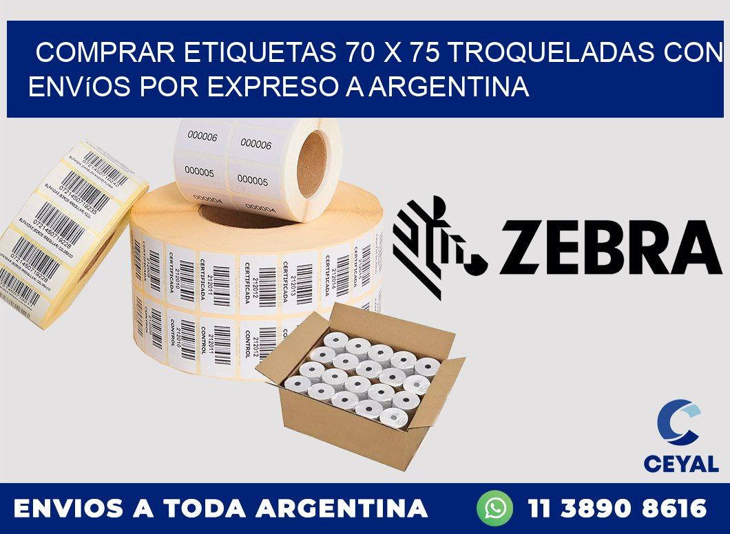 Comprar etiquetas 70 x 75 troqueladas con envíos por expreso a Argentina