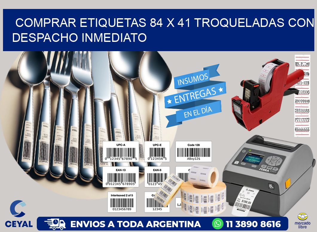 Comprar etiquetas 84 x 41 troqueladas con despacho inmediato