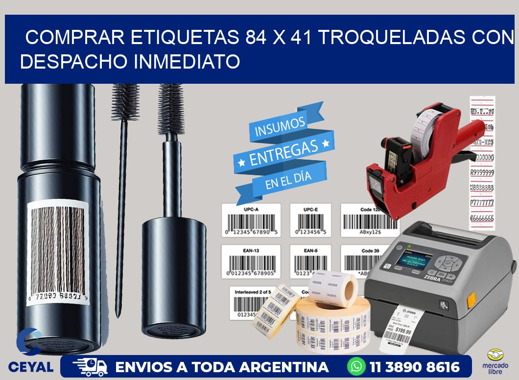 Comprar etiquetas 84 x 41 troqueladas con despacho inmediato