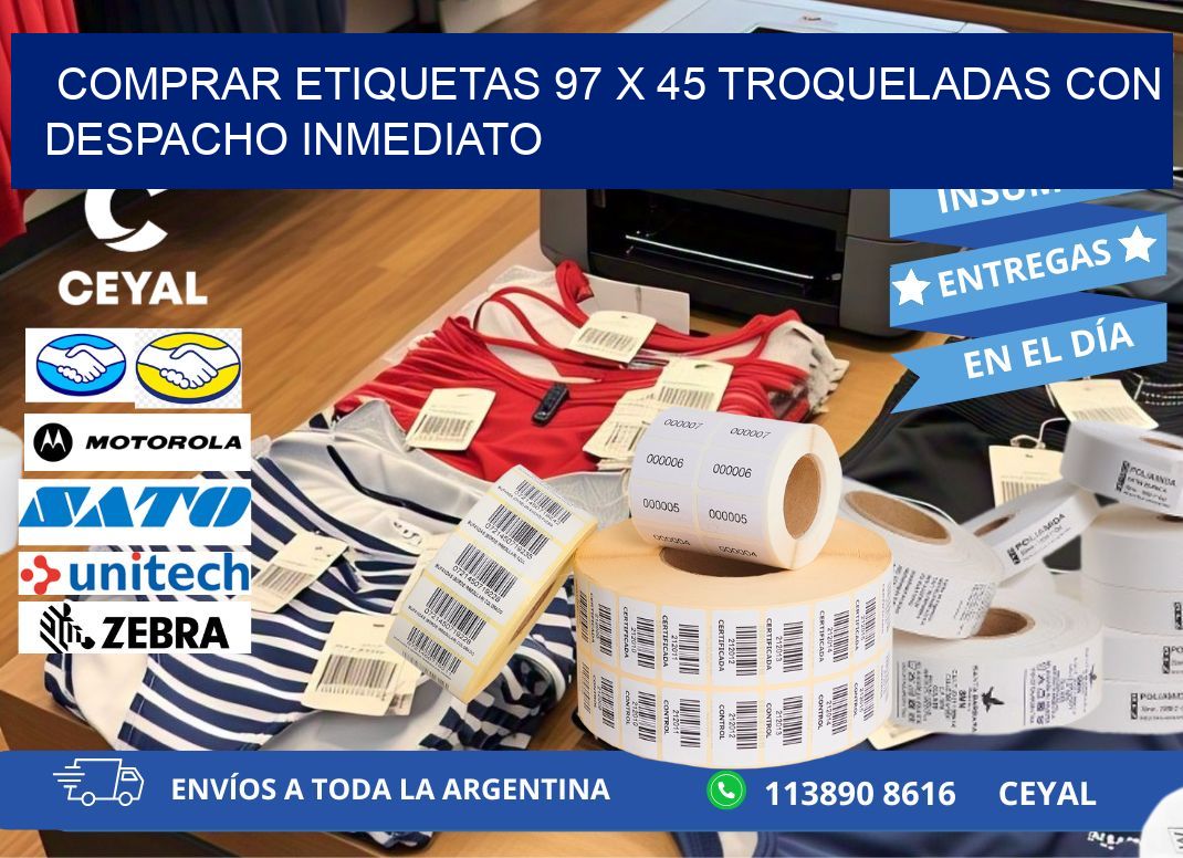 Comprar etiquetas 97 x 45 troqueladas con despacho inmediato