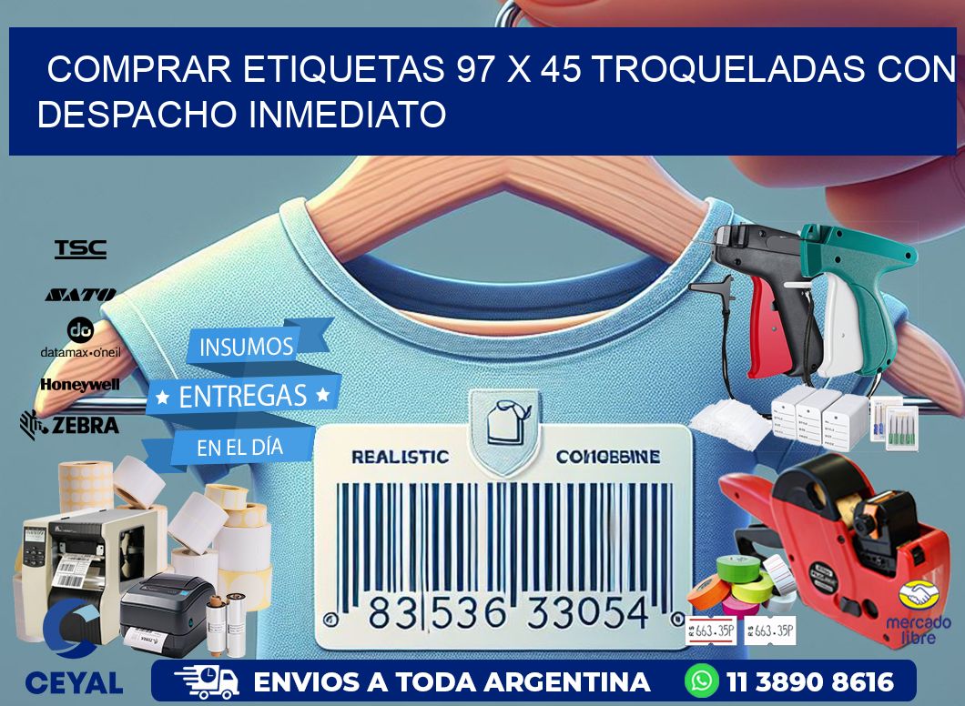 Comprar etiquetas 97 x 45 troqueladas con despacho inmediato