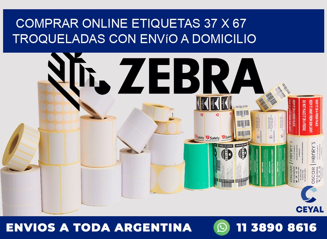 Comprar online etiquetas 37 x 67 troqueladas con envío a domicilio
