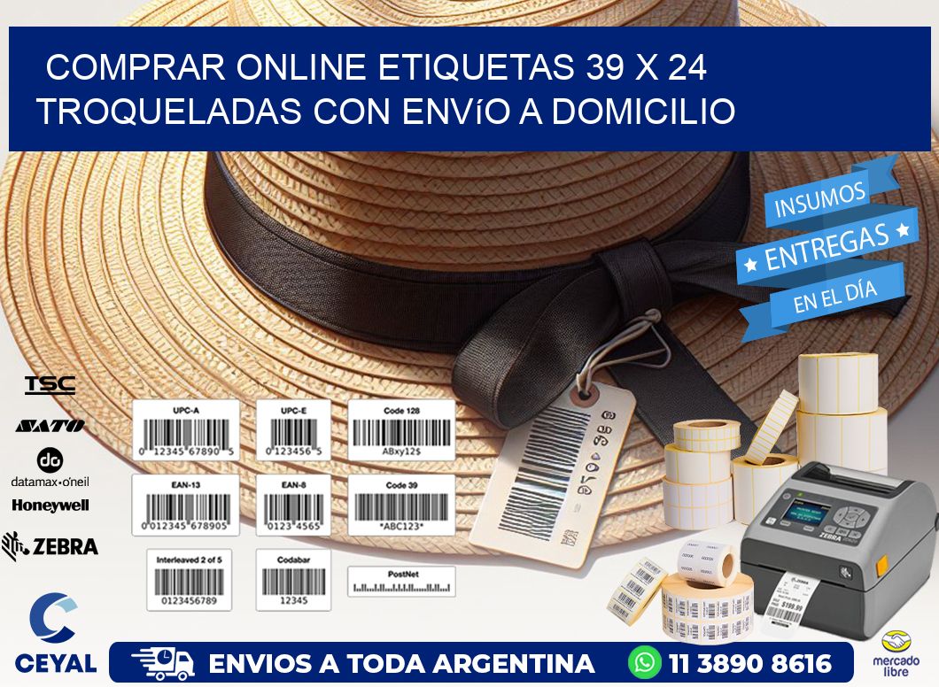 Comprar online etiquetas 39 x 24 troqueladas con envío a domicilio