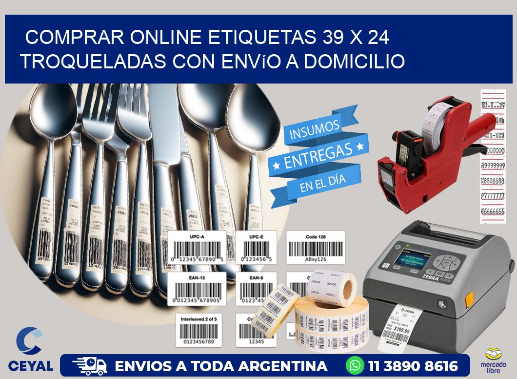 Comprar online etiquetas 39 x 24 troqueladas con envío a domicilio