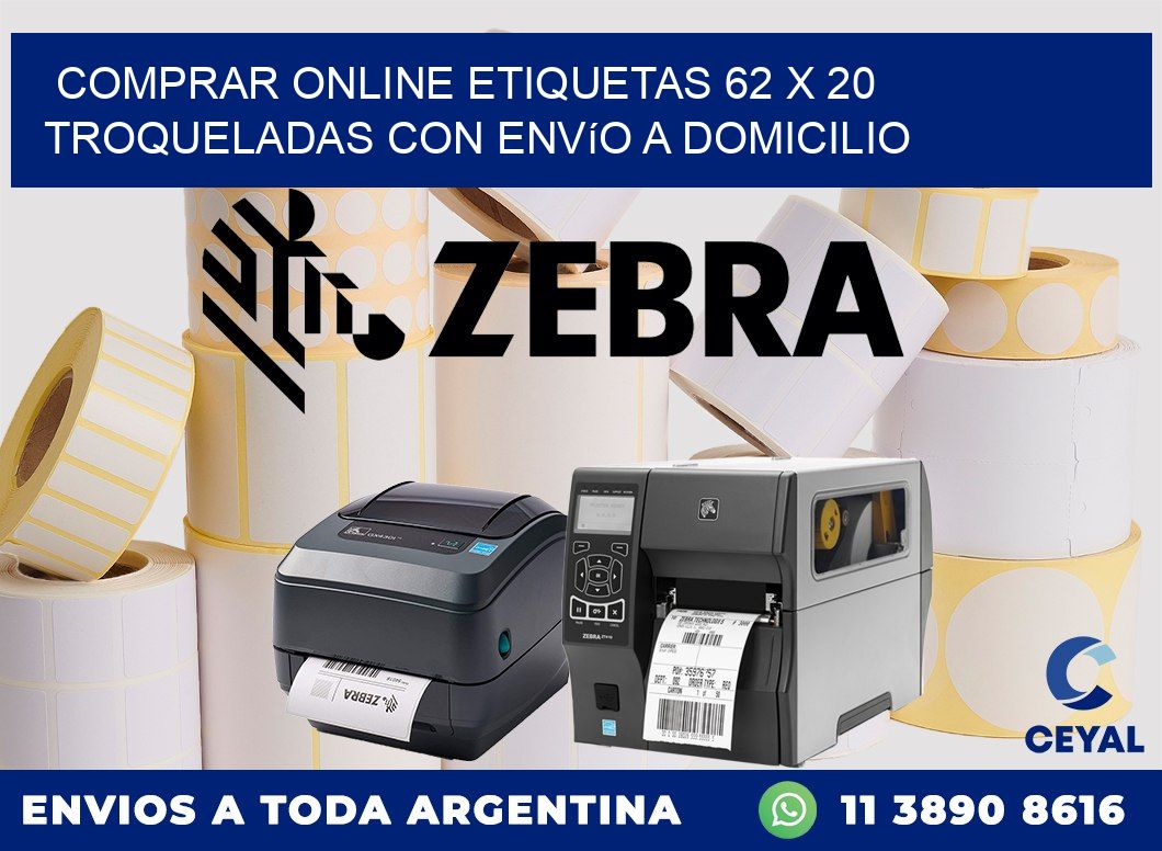 Comprar online etiquetas 62 x 20 troqueladas con envío a domicilio