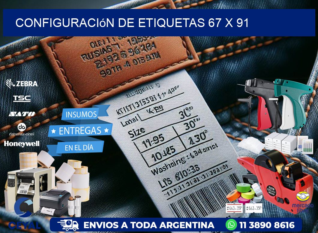 Configuración de etiquetas 67 x 91