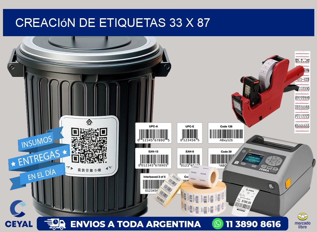 Creación de etiquetas 33 x 87