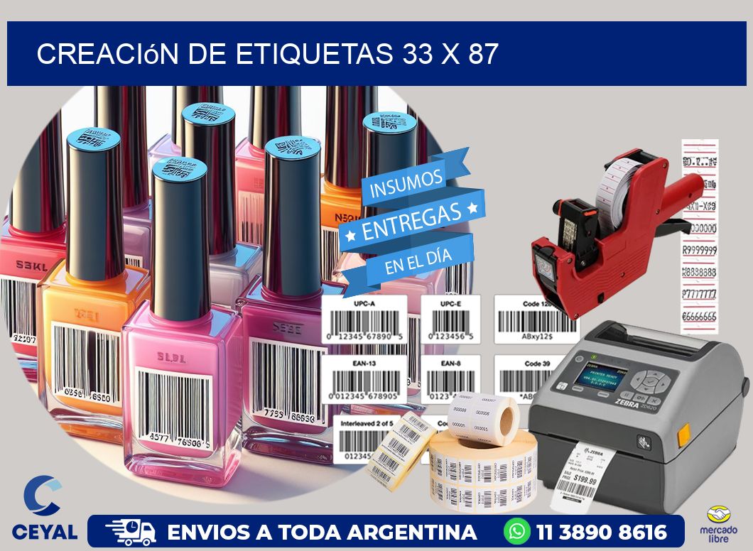 Creación de etiquetas 33 x 87