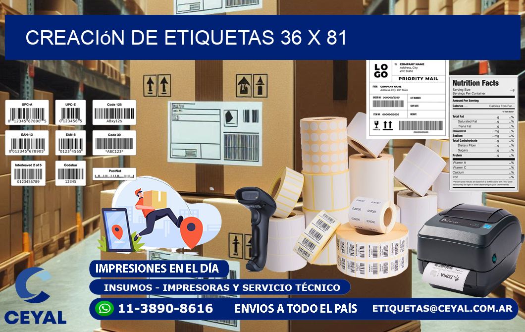 Creación de etiquetas 36 x 81