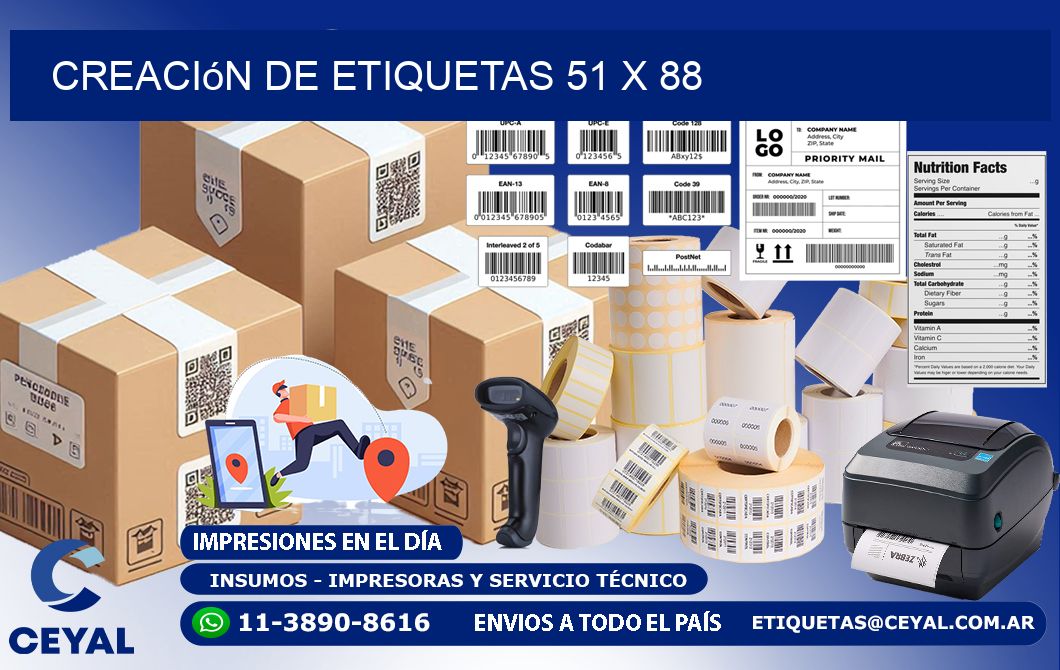 Creación de etiquetas 51 x 88