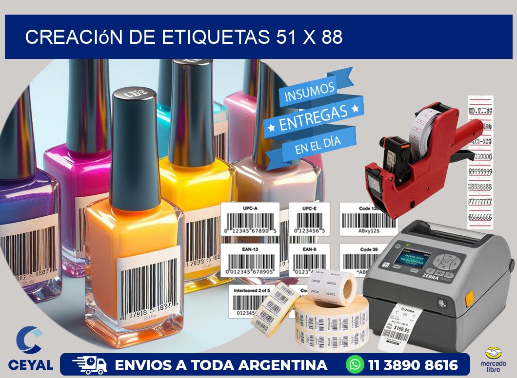 Creación de etiquetas 51 x 88