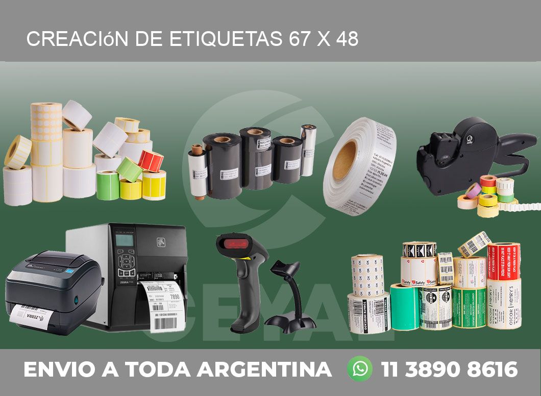 Creación de etiquetas 67 x 48