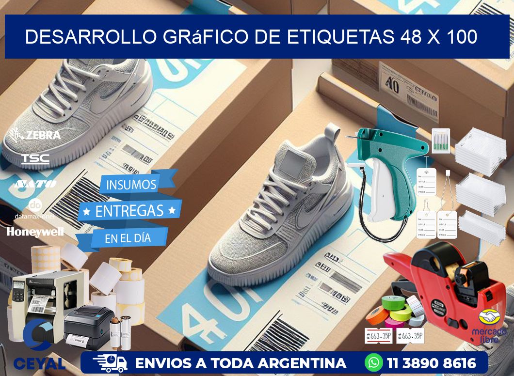 Desarrollo gráfico de etiquetas 48 x 100