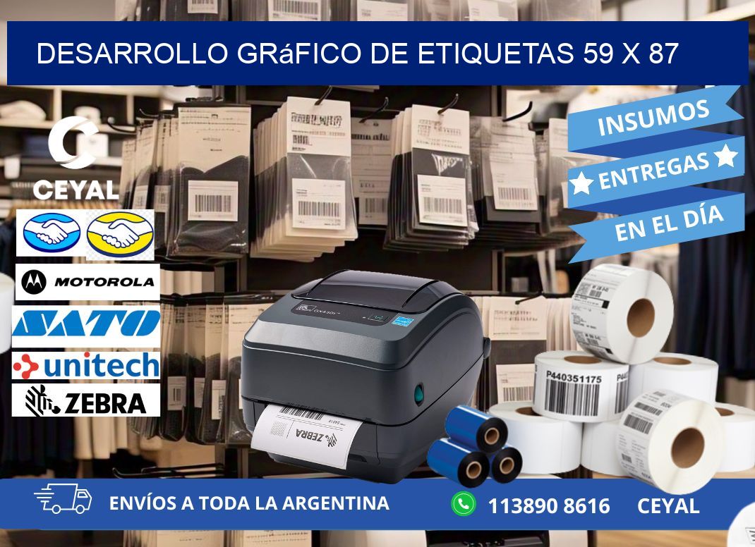 Desarrollo gráfico de etiquetas 59 x 87