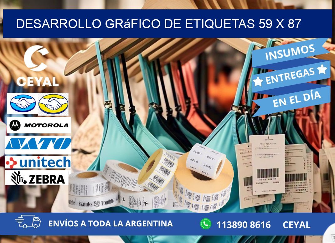 Desarrollo gráfico de etiquetas 59 x 87