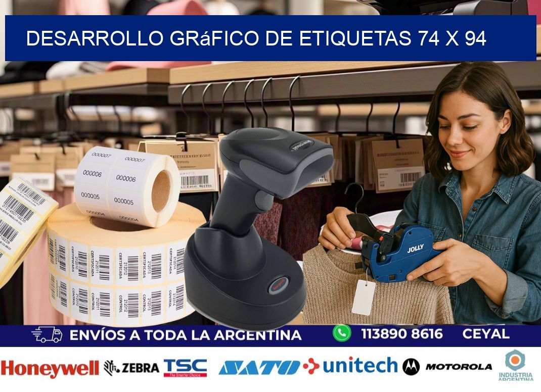 Desarrollo gráfico de etiquetas 74 x 94